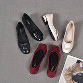 Damen Pumps Sommer Square Head Low-Cut Slip-on