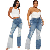 All Match Stretch-Schlaghose mit Quastenlöchern und schmaler Passform