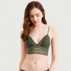 Soutien-gorge triangle ultra fin sans armatures en dentelle en forme de U dos nu