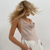 V-Ausschnitt Satin Quaste Hosenträger Weste Bequeme Innenbekleidung Wear Top