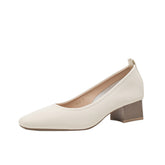 Women's Pad Square Toe High Commuter Office Heels