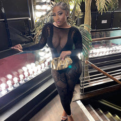 Pantalon une pièce moulant à manches longues Street Butterfly