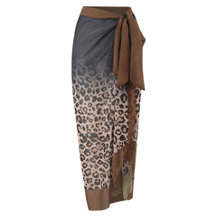 Konservativer Bauchbedeckender dünner rückenfreier Rock Badeanzug Chiffon Strandkleid