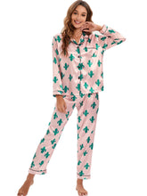 Satin Long Sleeved Trousers Home Wear Cardigan Suit Pajamas