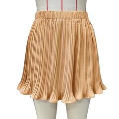 Skirt Solid Color A- line Pleated Skirt Skirt