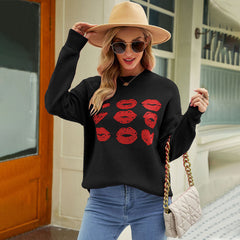 Pullover mit Rundhalsausschnitt zum Valentinstag, Liebespullover