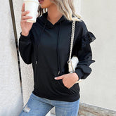 Long Sleeve Solid Color Hooded Sweater