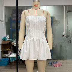 Kleid Tube Top Ärmelloses einfarbiges rückenfreies Kleid