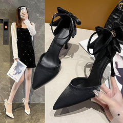 Damen Stiletto Spitzschuh Riemen Geschlossen