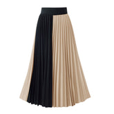 Large Swing Skirt Color Matching Pleated Skirt Pleated Slim Fit Patchwork Skirt