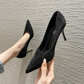 Escarpins à talons aiguilles pointus et bas pour femmes, gracieux et magnifiques