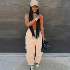 Personalized Pocket Elastic WaistbMulti Pocket Outdoor Skirt