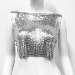 Metal Sequ Top Vest Music Festival Party Sweet Spicy Vest