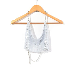 Nightclub Metal Vest Camisole Party Electronic Music Festival Backless Cropped Top