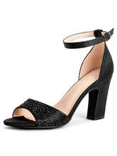 Sandales à talons hauts avec bride à la cheville et strass