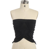 Kurzes, schmal geschnittenes Tube-Top mit Plissee-Muster