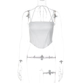 Solid Color Slim Fit Street Essential Tube Top with Strap