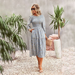Waist Controlled Printed Dress Casual Vacation