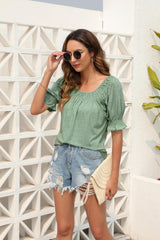 Top Loose Casual Short Sleeve Casual U Neck T Shirt