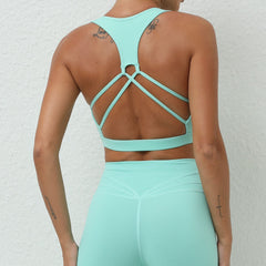 Cross Beauty Back Exercise Underwear Brushed Nude Feel Yoga Running Workout Bra Quick Drying Yoga Bra