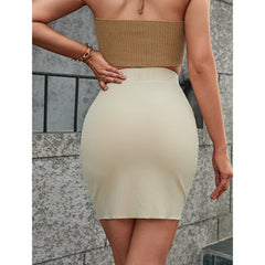 Casual High Waist Super Slimming Pleated Drawstring Skirt