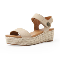 Women's Toe Straw Platform Simple And Comfortable