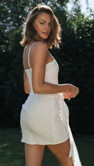 Solid Color Sling Knotted Skinny Short Hip Dress