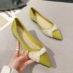 Escarpins à bout pointu pour femmes, chaussures plates d'été