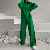 Langarmpullover-Sets Strickoberteil Hose Zweiteiler