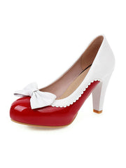 Chaussures à talons hauts rétro avec nœud papillon