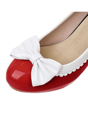 Chaussures à talons hauts rétro avec nœud papillon