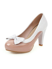 Chaussures à talons hauts rétro avec nœud papillon
