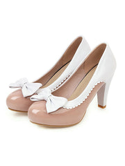 Chaussures à talons hauts rétro avec nœud papillon