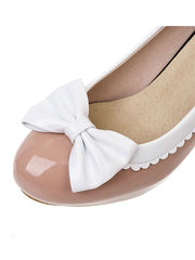 Chaussures à talons hauts rétro avec nœud papillon