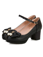 Chaussures Mary Jane rétro à nœud papillon