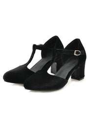 Retro Mary Jane High Heel Schuhe mit T-Riemen
