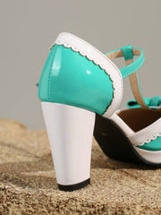 Chaussures Mary Jane à talons épais et nœud papillon