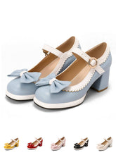 Chaussures Mary Jane à talons épais et nœud papillon