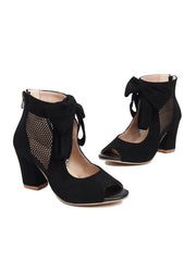 Sandales à talons hauts avec nœud en forme de bouche de poisson