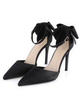Retro Bow Point Toe Stiletto High Heels Shoes