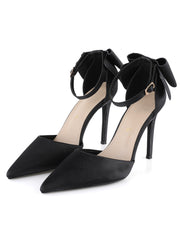 Retro Bow Point Toe Stiletto High Heels Shoes