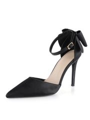 Retro Bow Point Toe Stiletto High Heels Shoes