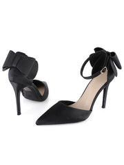 Retro Bow Point Toe Stiletto High Heels Shoes
