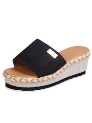 Chaussons compensés en corde de chanvre