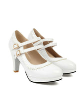 Chaussures rétro à talons hauts épais Mary Jane