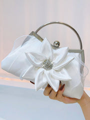 Sac fourre-tout vintage avec strass et fleurs 3D