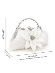 Sac fourre-tout vintage avec strass et fleurs 3D