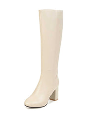 Bottes à talons hauts solides et pointues mates