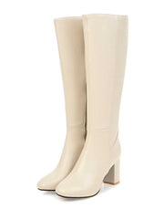 Bottes à talons hauts solides et pointues mates