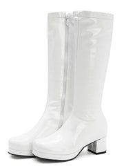 Retro Shiny Patent Leather Thigh-High Boots
